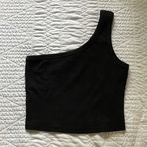 SHEIN One Shoulder Rib Crop Top